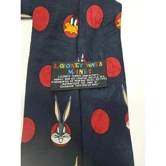 Vintage Looney Tunes Mania Tie Bugs Bunny, Tweety Bird, Wiley Coyote - Picture 3 of 6
